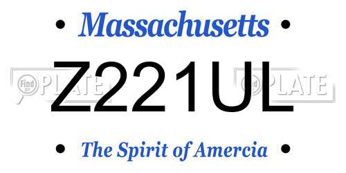 Z221UL Massachusetts License Plate