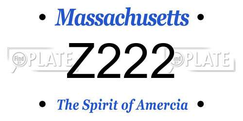 Z222 Massachusetts License Plate