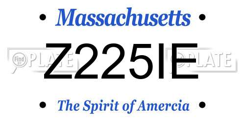 Z225IE Massachusetts License Plate
