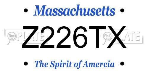 Z226TX Massachusetts License Plate