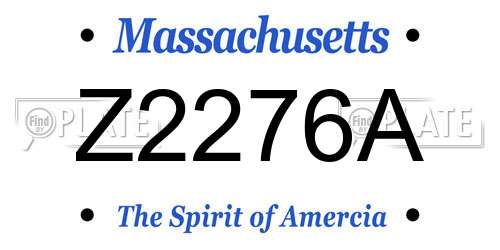 Z2276A Massachusetts License Plate