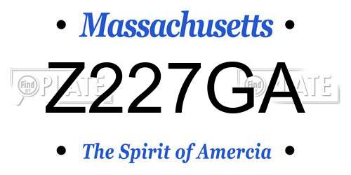 Z227GA Massachusetts License Plate