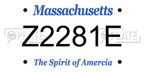 Z2281E Massachusetts License Plate