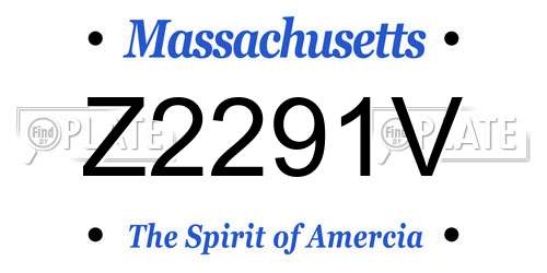Z2291V Massachusetts License Plate