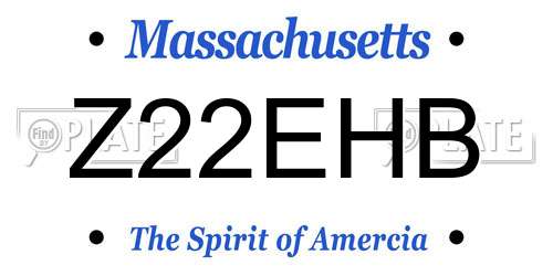 Z22EHB Massachusetts License Plate