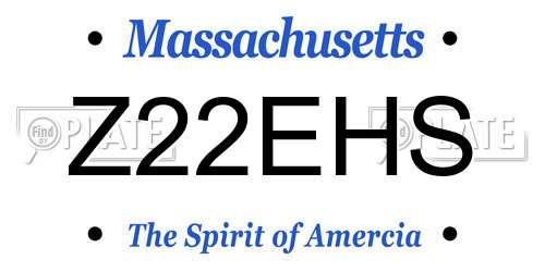Z22EHS Massachusetts License Plate