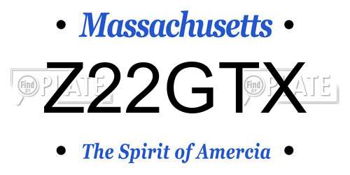 Z22GTX Massachusetts License Plate