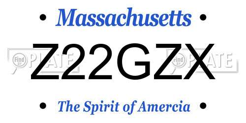 Z22GZX Massachusetts License Plate