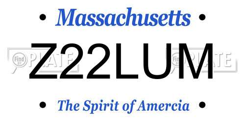 Z22LUM Massachusetts License Plate