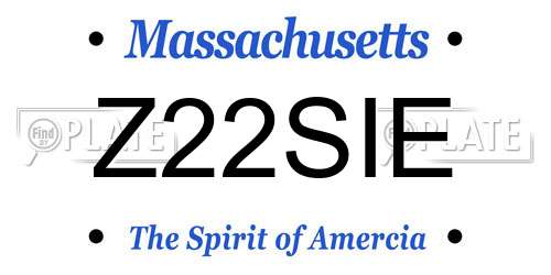 Z22SIE Massachusetts License Plate