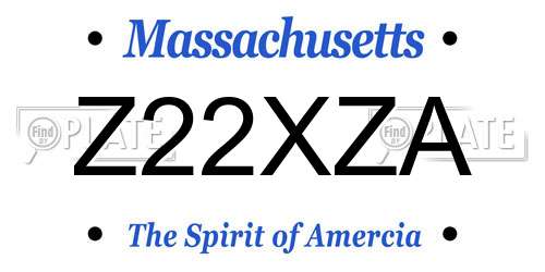 Z22XZA Massachusetts License Plate
