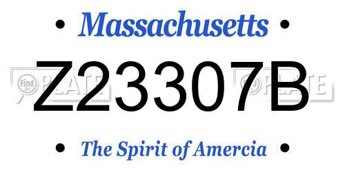 Z23307B Massachusetts License Plate