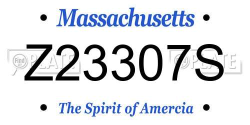 Z23307S Massachusetts License Plate
