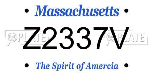 Z2337V Massachusetts License Plate
