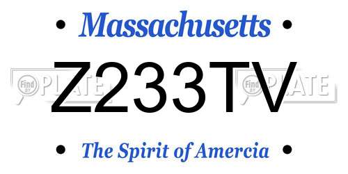 Z233TV Massachusetts License Plate
