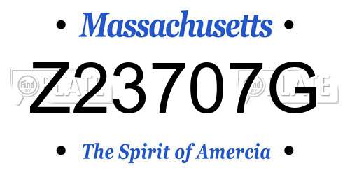 Z23707G Massachusetts License Plate