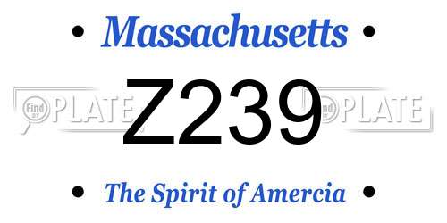 Z239 Massachusetts License Plate