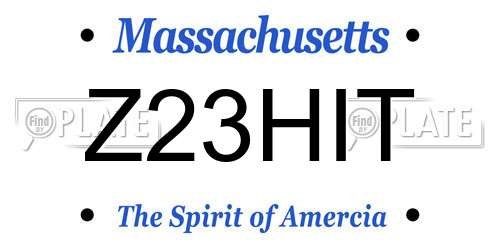 Z23HIT Massachusetts License Plate