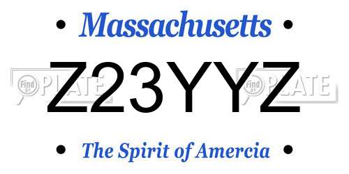 Z23YYZ Massachusetts License Plate