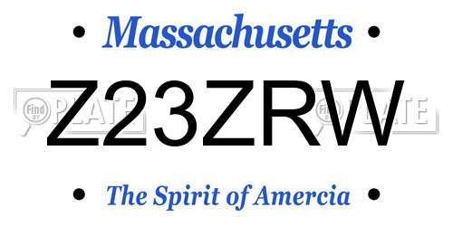 Z23ZRW Massachusetts License Plate
