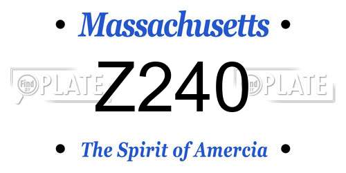 Z240 Massachusetts License Plate