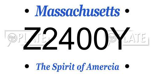Z2400Y Massachusetts License Plate