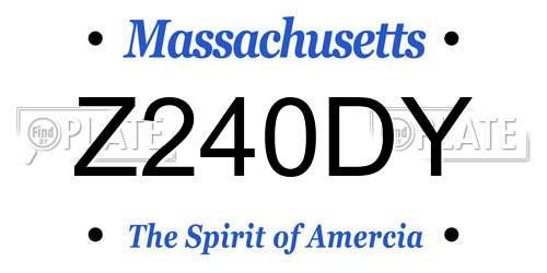 Z240DY Massachusetts License Plate