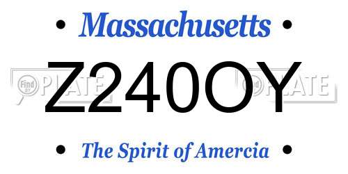 Z240OY Massachusetts License Plate