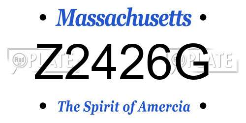 Z2426G Massachusetts License Plate