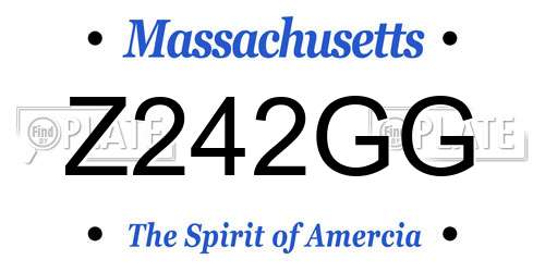 Z242GG Massachusetts License Plate