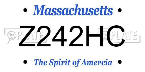 Z242HC Massachusetts License Plate