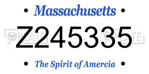 Z245335 Massachusetts License Plate