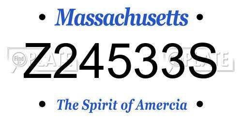 Z24533S Massachusetts License Plate