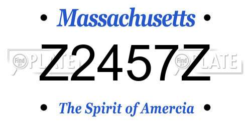 Z2457Z Massachusetts License Plate