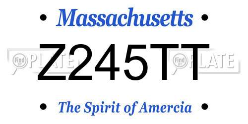 Z245TT Massachusetts License Plate