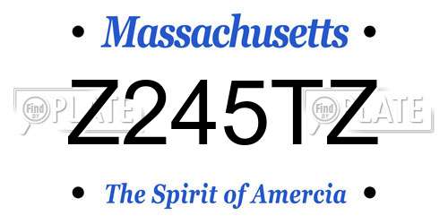 Z245TZ Massachusetts License Plate