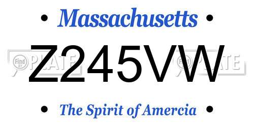 Z245VW Massachusetts License Plate