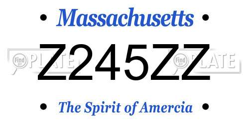 Z245ZZ Massachusetts License Plate