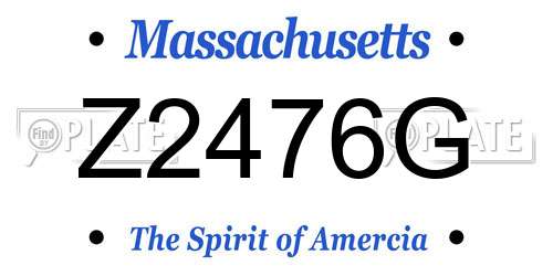Z2476G Massachusetts License Plate