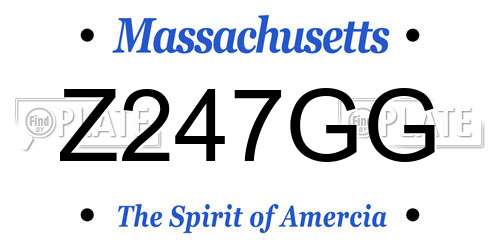 Z247GG Massachusetts License Plate