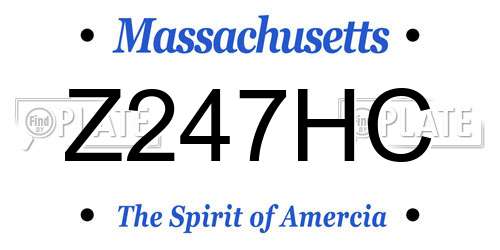 Z247HC Massachusetts License Plate