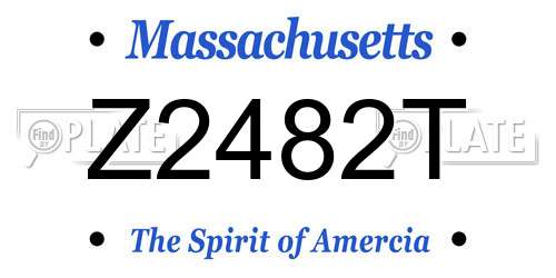 Z2482T Massachusetts License Plate