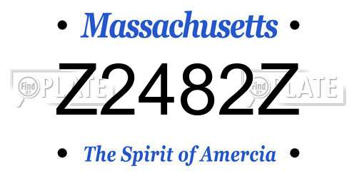 Z2482Z Massachusetts License Plate