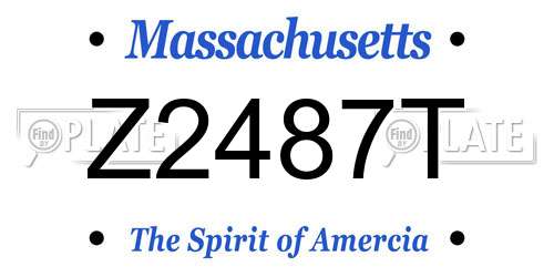Z2487T Massachusetts License Plate
