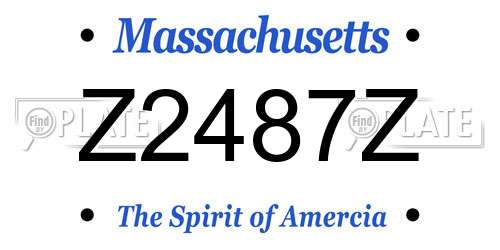 Z2487Z Massachusetts License Plate