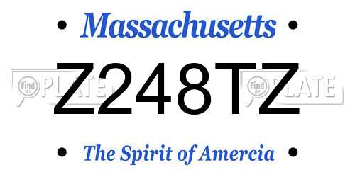 Z248TZ Massachusetts License Plate