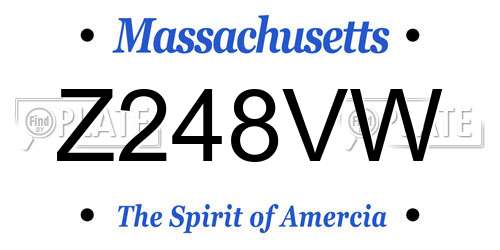 Z248VW Massachusetts License Plate