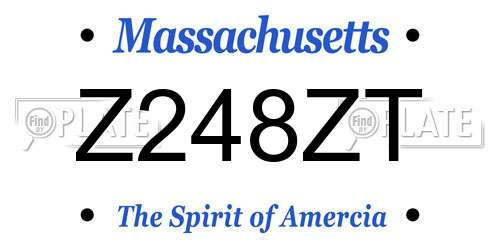 Z248ZT Massachusetts License Plate