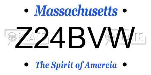 Z24BVW Massachusetts License Plate