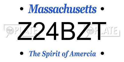 Z24BZT Massachusetts License Plate